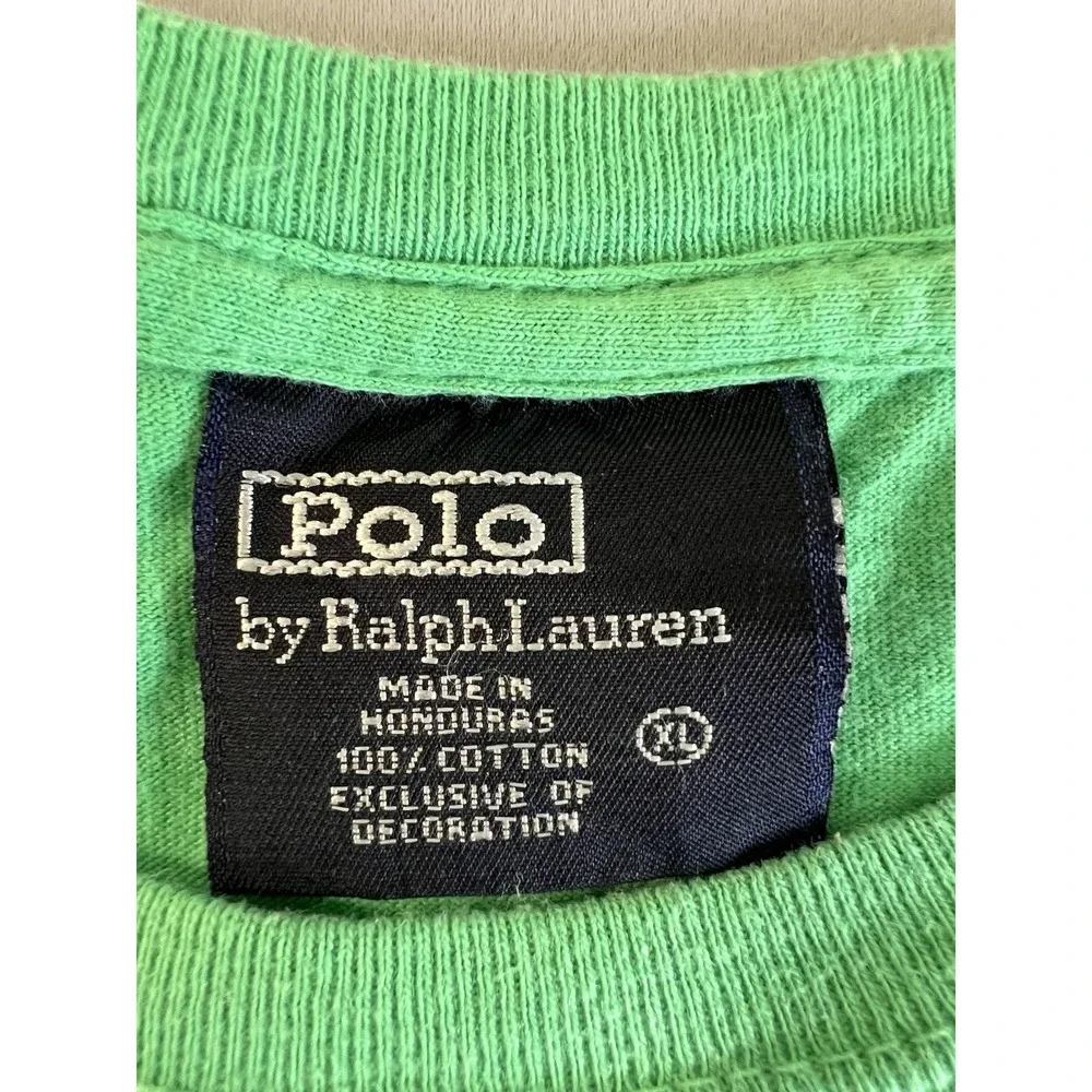 Vintage Polo By‎ Ralph Lauren T Shirt Green Sz XL Men's Crew Neck Men's